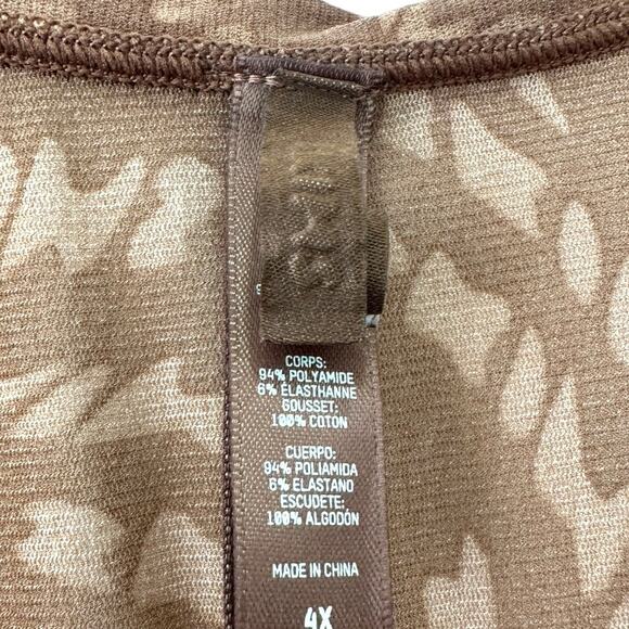 Skims Latte Summer Mesh Strappy Bodysuit Swirl Brown Sheer Size 4X - Picture 9 of 12